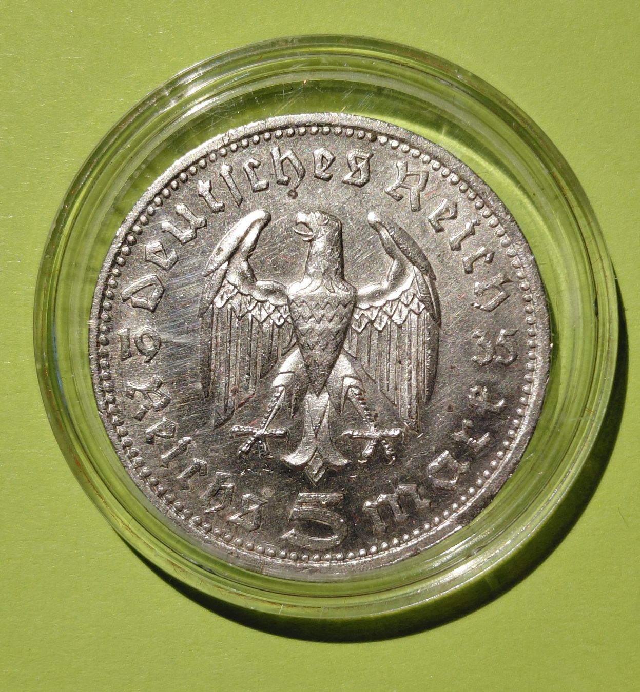 Tutti le monete: 5 Reichsmark 1935, 900/1000 Silber – Usato da Lütisburg venduto da Huboe