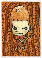 Death, Nara girl with guitar, limitierter Kunstdruck