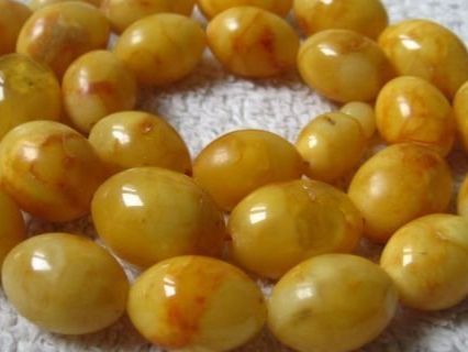 Catenine: Oliven-Bernsteinkette in der Farbe Butterscotch ca.54g – Usato da Sylt venduto da elizan 1