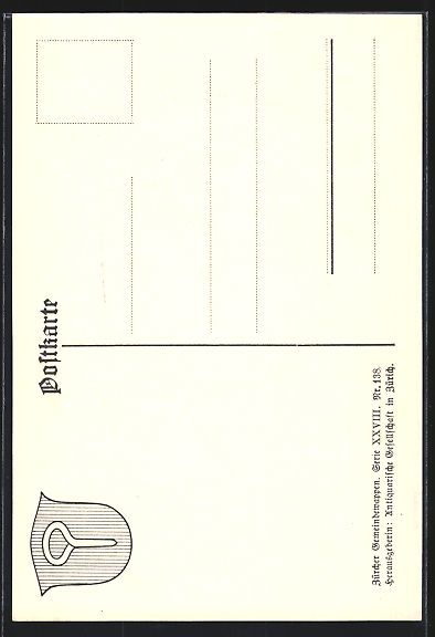 Cartoline postali: Bachenbülach, Wappen mit silbernem Kehr – Usato da Berlin venduto da bartko-reher 1