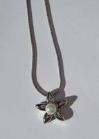Schmuckset silber mit Perlen - Kette, Anhänger & Ohrstecker