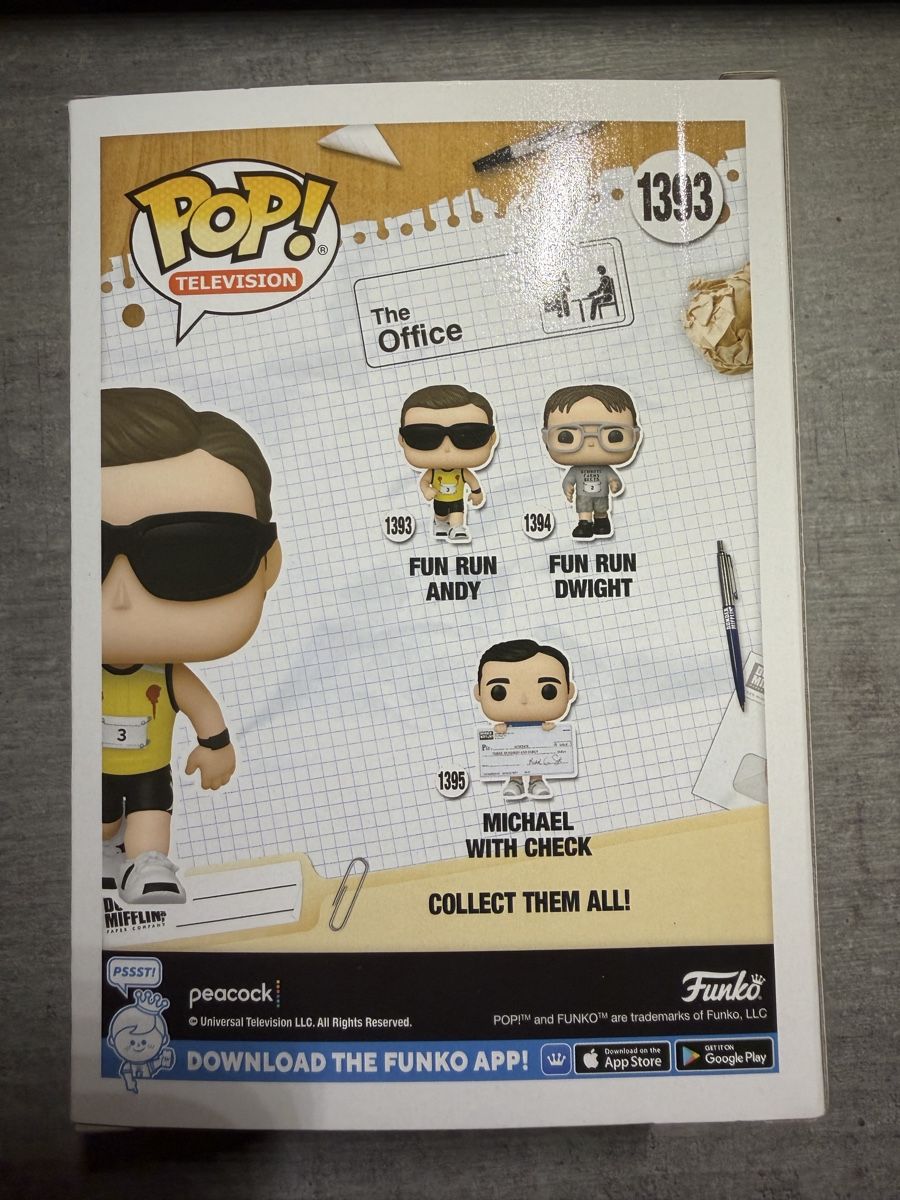 Funko Statuette: Funko Pop The Office Fun Run Andy 1393 neu – Nuovo e nell'imballaggio originale da Pratteln venduto da niisam 1