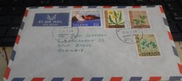 Briefumschlag Island mit Briefmarken und Stempel 1966