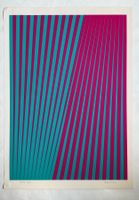 Leo Erb 1970 Serigraphie signiert 22/100 Op Art