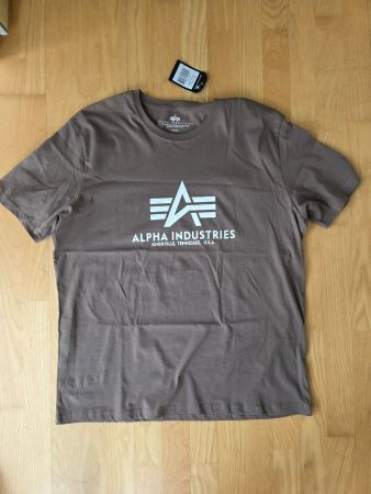 T-Shirt Alpha Industries braun Grösse XXL neu mit Etikett