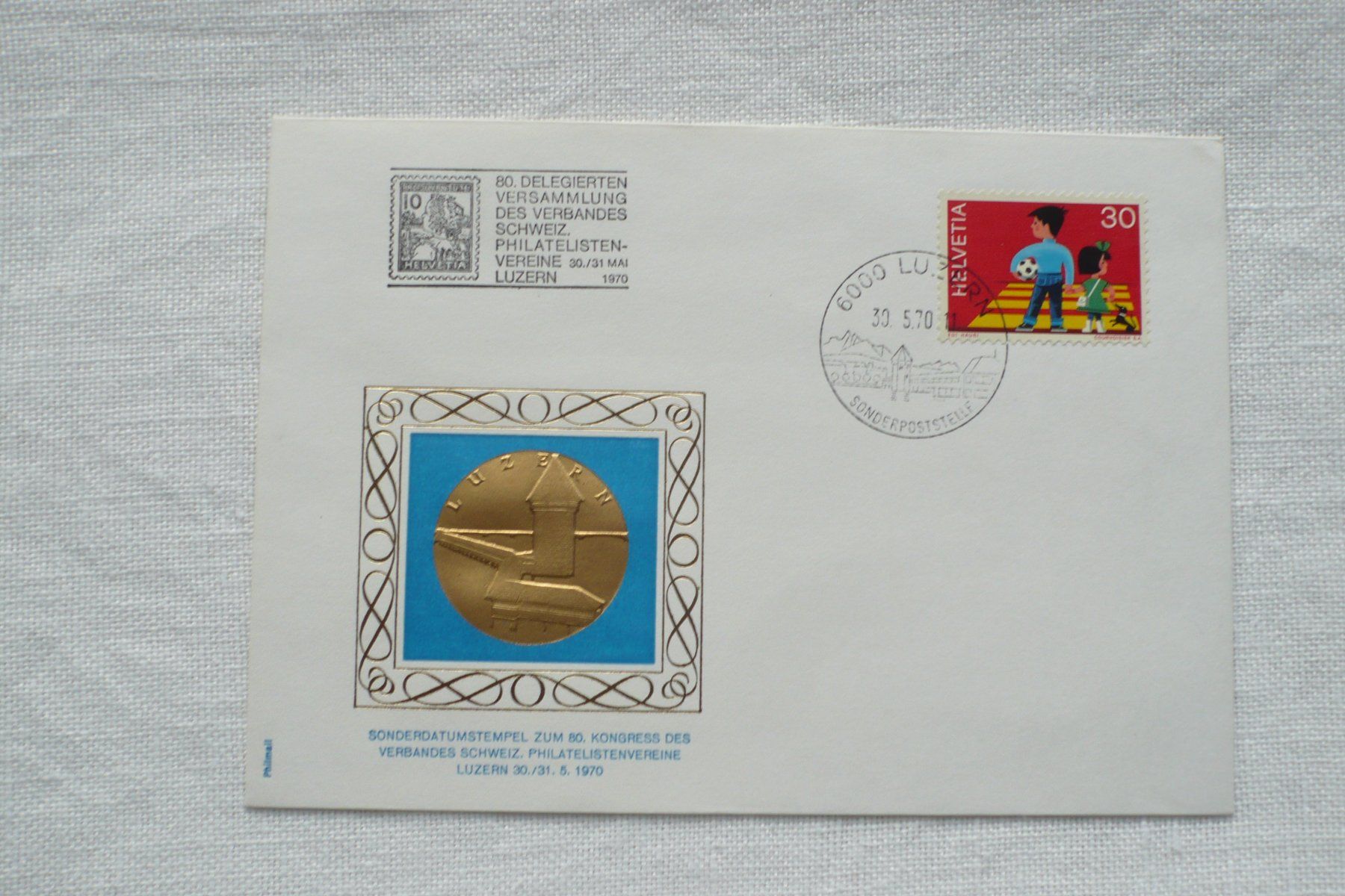 Tutti i francobolli: 1970 80. Delegierten-Versammlung VSPHV, Luzern – Usato da Zürich venduto da saltandpepper008