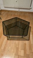 Couchtisch Glas Metall Pentagonform 80cm x 30cm
