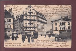 LAUSANNE - Hôtel du Grand Pont - Tram - Attelage - 1904