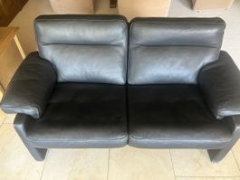 Sofa De Sede Leder schwarz Zweisitzer