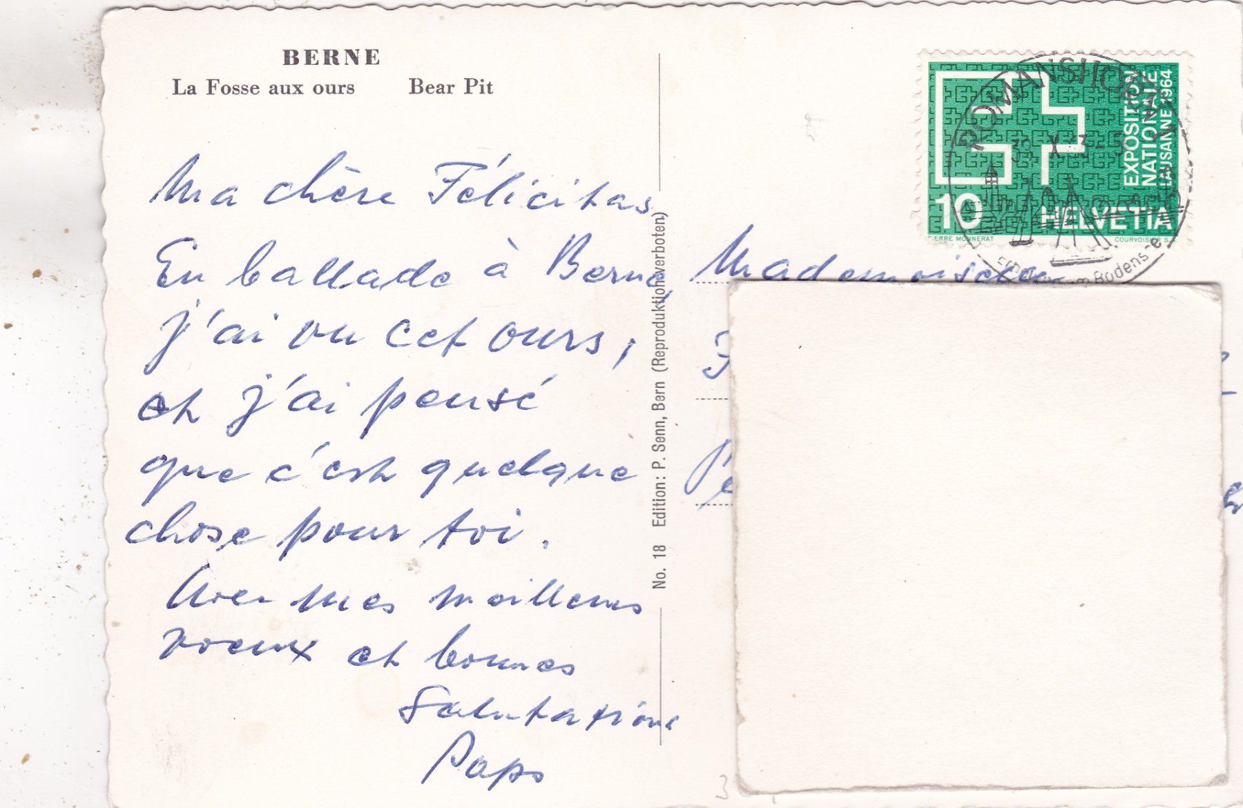 Ansichtskarten: Bärengraben in Bern 1963 – Gebraucht aus Herisau von Lisegrat2008 1