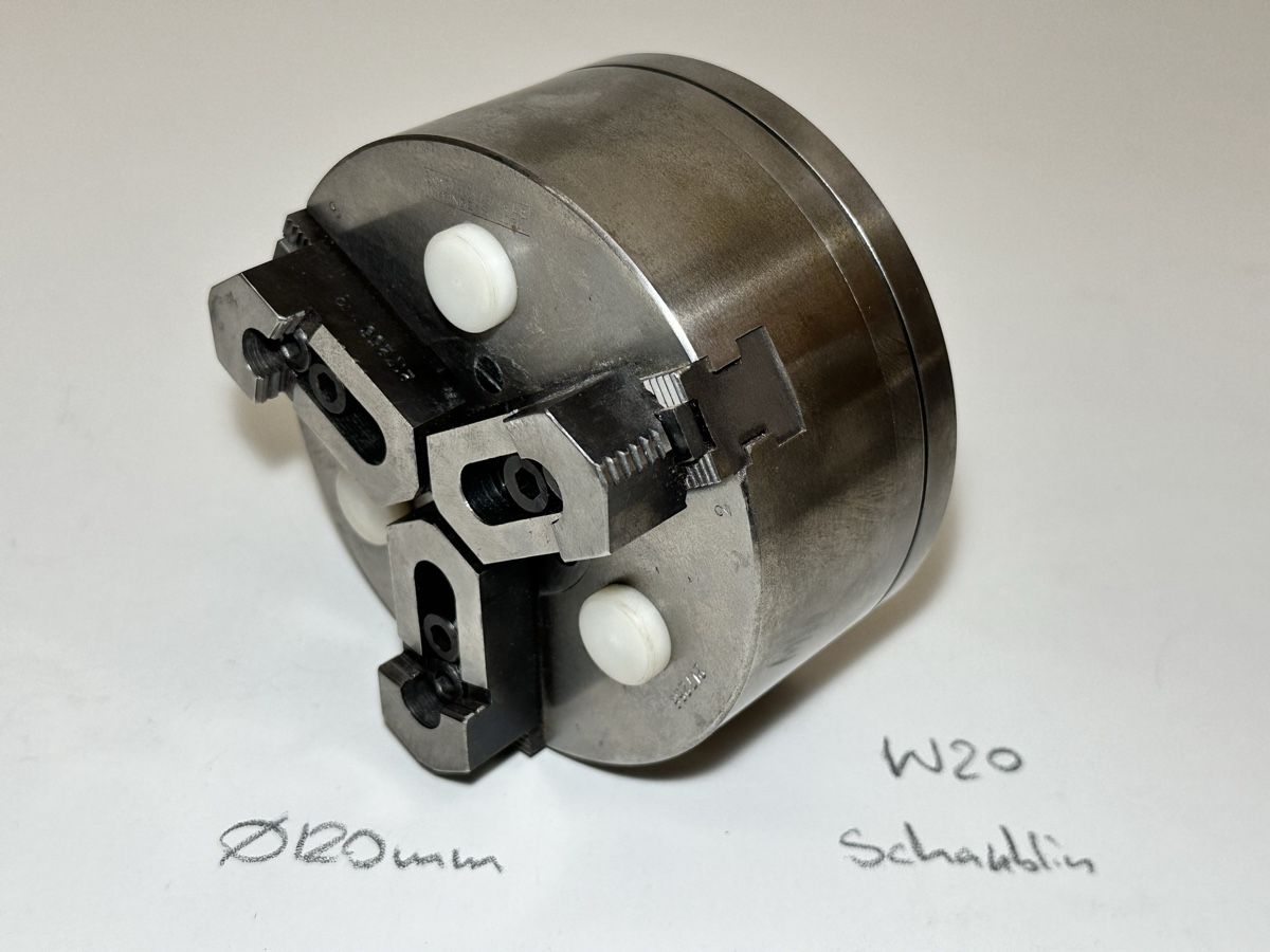 Schaublin Tutti gli attrezzi: Schaublin Schnellspannfutter 3BF Dreibackenfutter W20 120mm – Usato da Boswil venduto da ABLagerBoswil 2
