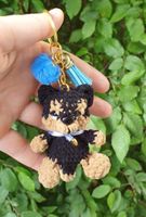 Amigurumi Schlüsselanhänger mit Hund Rottweiler