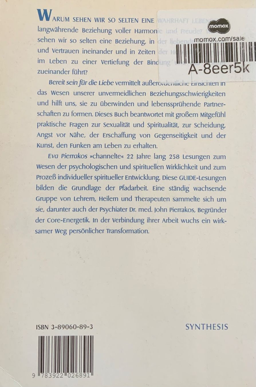 Libri: Eva Pierakos Der Pfad/Bereit sein – Usato da Thun venduto da Znuenizie 1