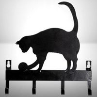 🐱 Garderobe Black Cat mit 4 Haken 🐾💫