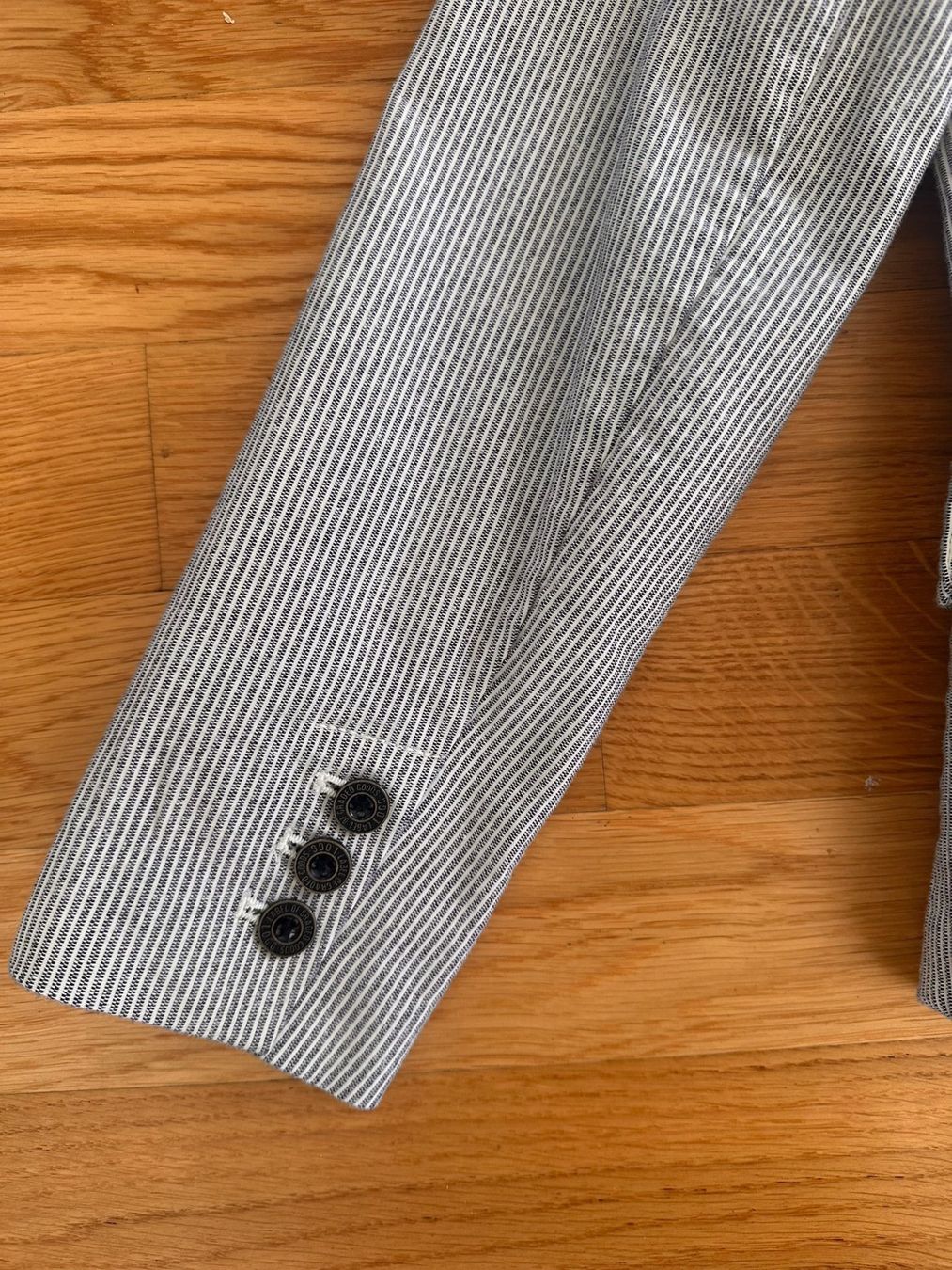 H&M Giacche: Blazer gestreift grau/weiss. Gr.38. – Usato da Zürich venduto da Sunnyflower97 5
