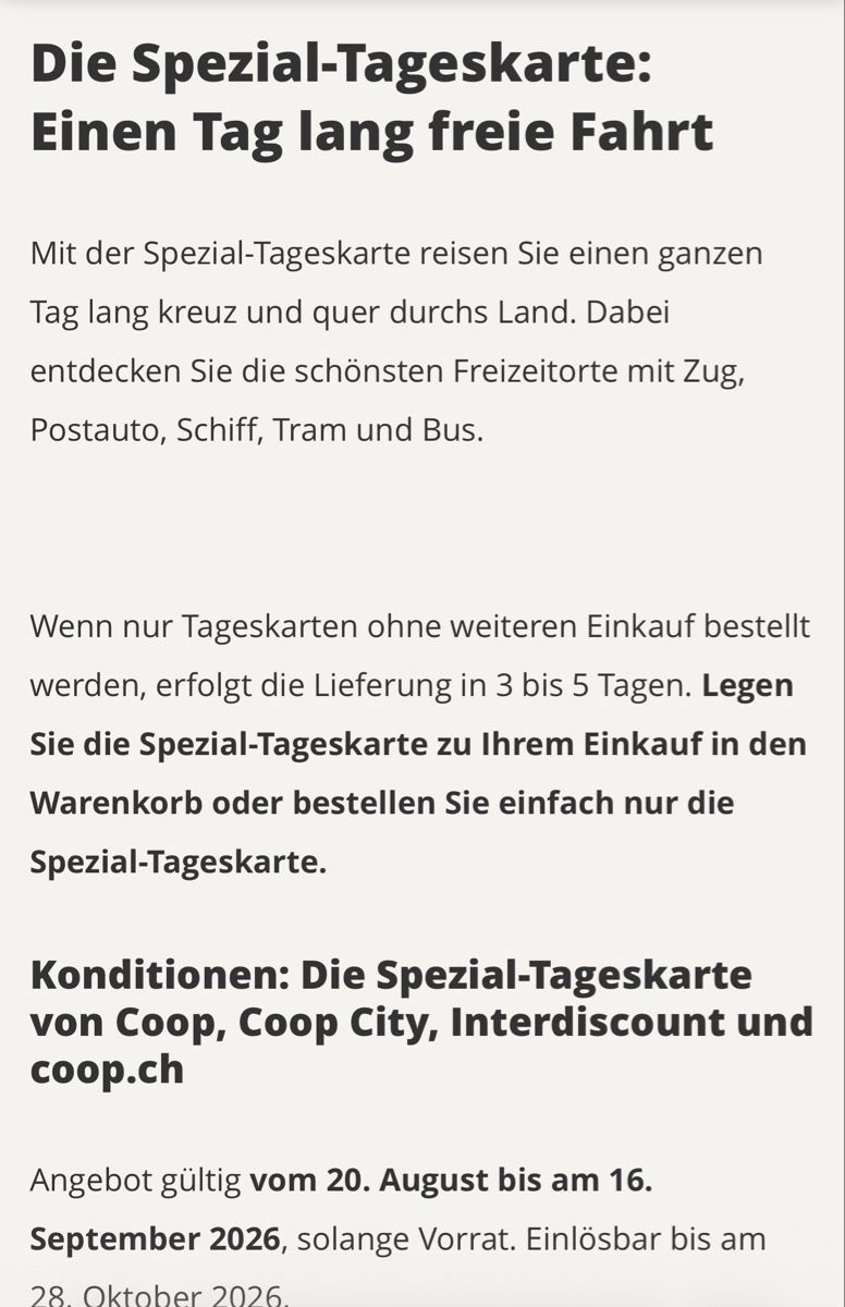 Biglietti: 2 Spezial Tageskarten – Nuovo e nell'imballaggio originale da Bätterkinden venduto da car_c9dt 1