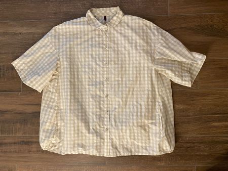 Katharina Hovman Bluse beige weiss kariert Gr. 48-52