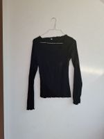 Schwarzes Langarmshirt, gerippt, Gr. S, Top Zustand!