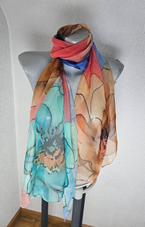 NEU! schöner Schal / Foulard ca. 160 * 50cm Vintage Blumen
