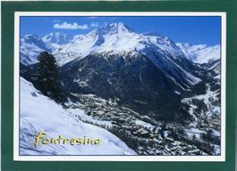 Pontresina Gesamtansicht im Winter, 2004, gelaufen