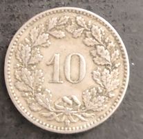 Schweizer 10 Rappen Münze. 1922