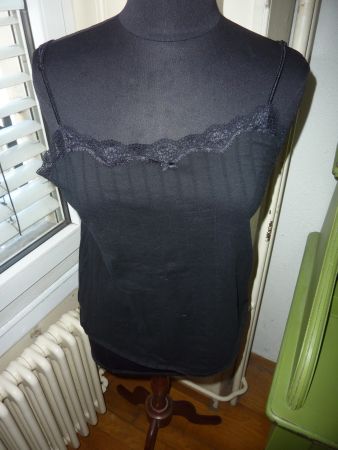débardeur coton noir d'été taille L marque CALIDA femme