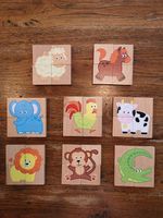 Magnetische Tier-Blockpuzzle aus Holz