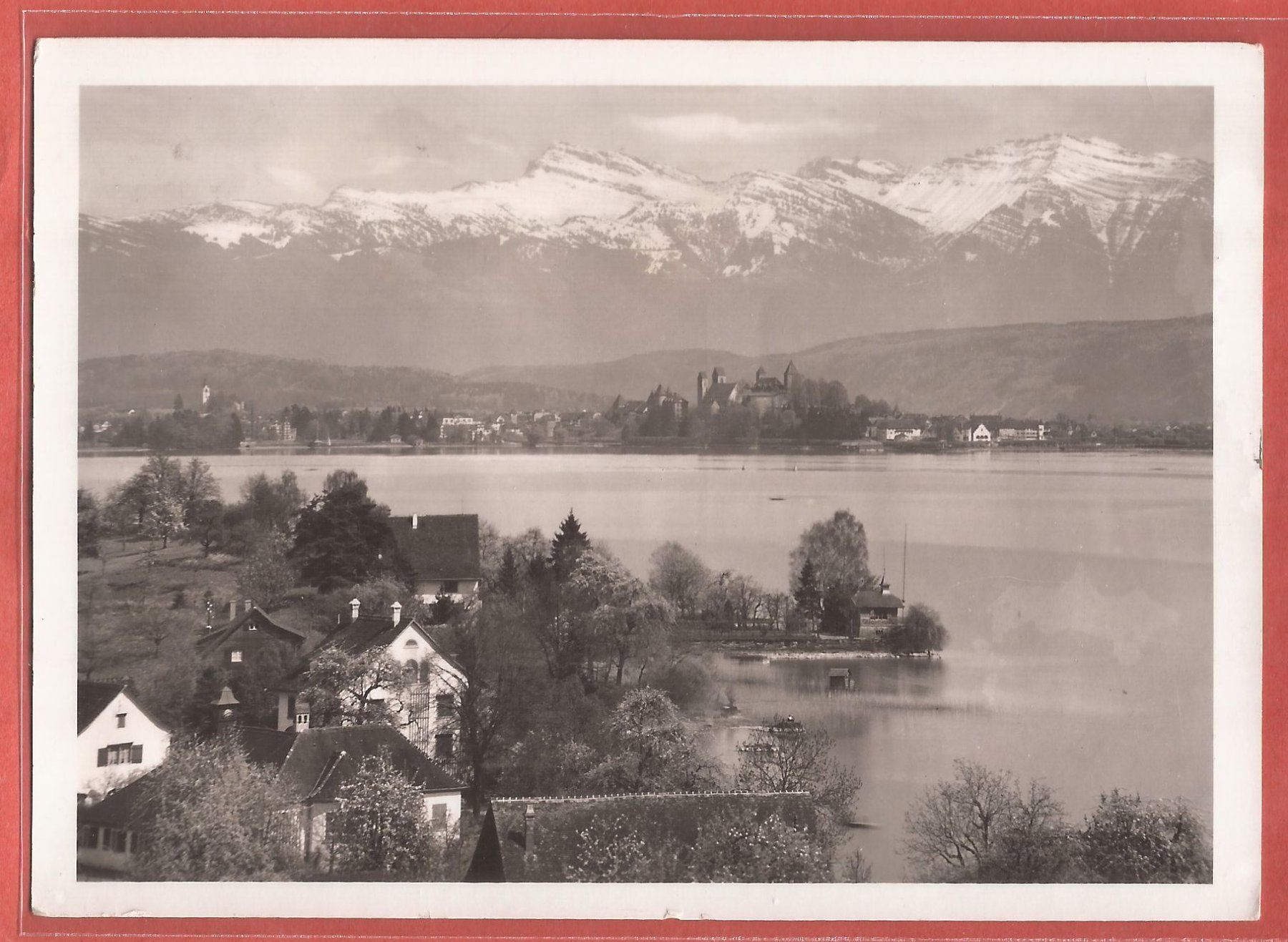Cartoline postali: Schirmensee bei Stäfa - Blick nach Rapperswil - 1940 – Usato da Fislisbach venduto da Porano