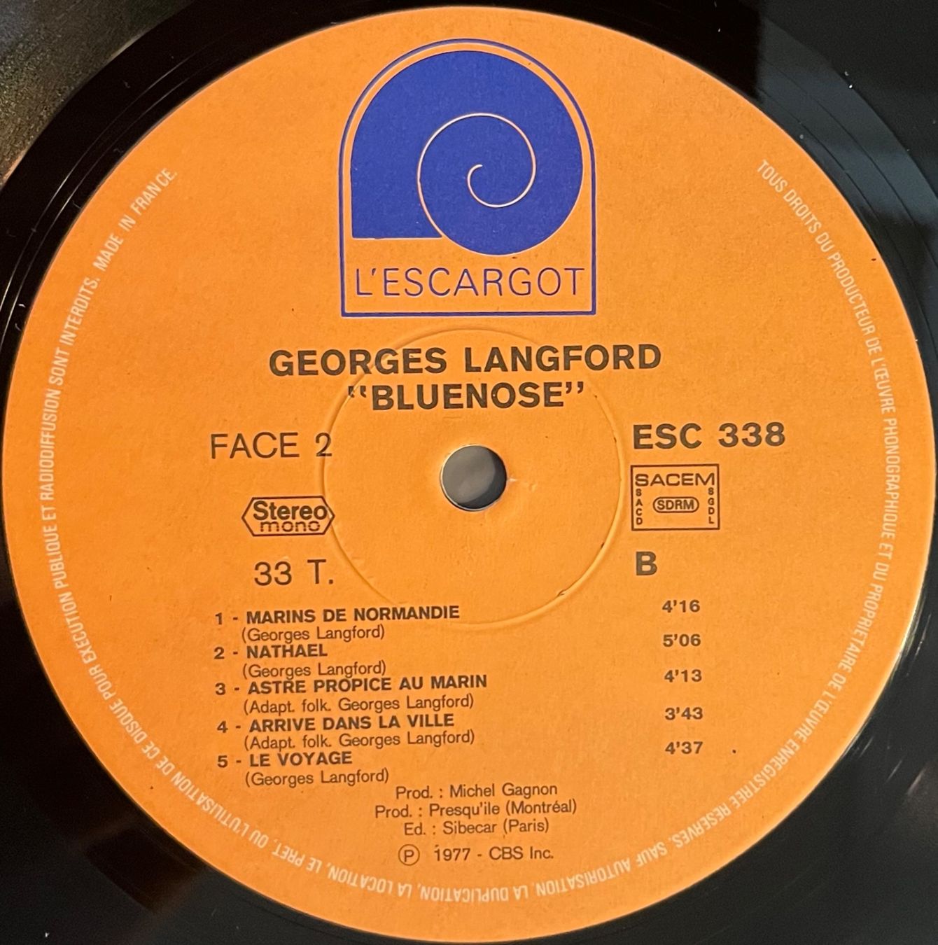 Schallplatten: GEORGES LANGFORD - BLUENOSE – Gebraucht aus Bussigny von vinyl-pas-cher 3