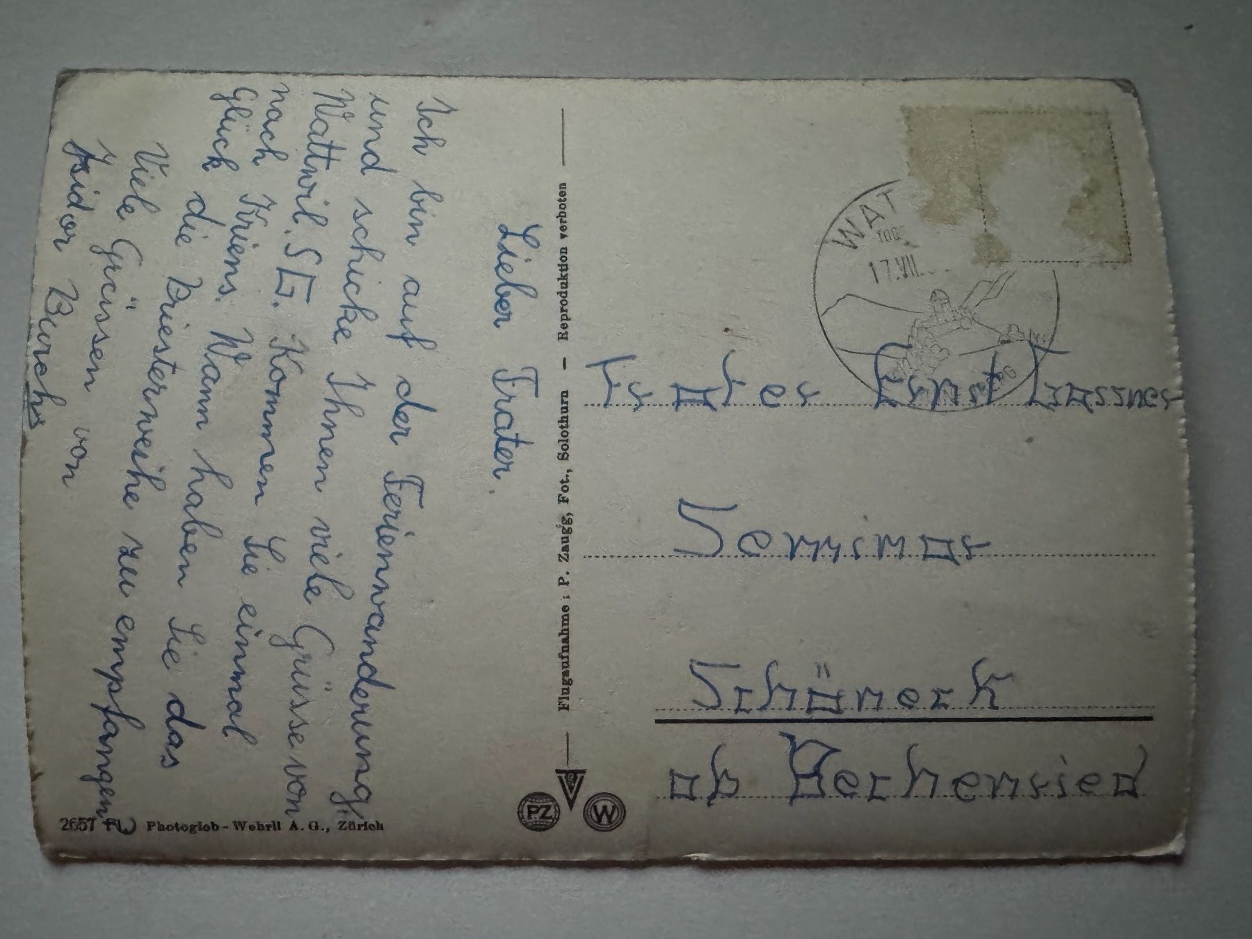 Cartoline postali: WATTWIL SG - Flugaufnahme - Ansichtskarte – Usato da Tegerfelden venduto da siebenmacky 1
