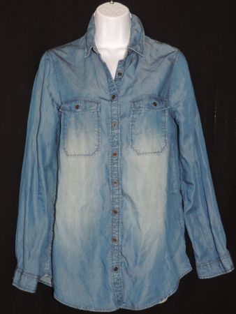 chemise jeans bleue foncé