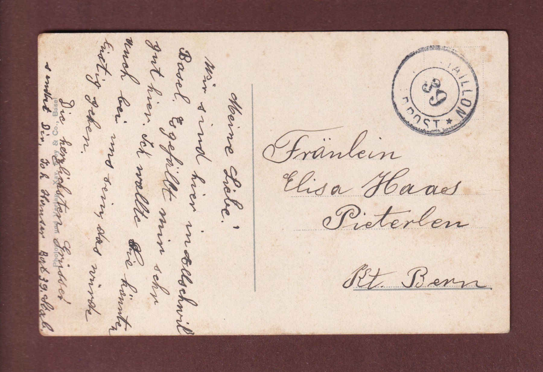 Cartoline postali: BASEL - Deutschrittergarten - Feldpost – Usato da Pully venduto da nicecards-shop 1