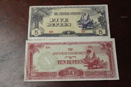 The Japanese Government 5/10 Rupees