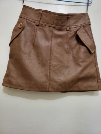 Jupe cuir Morgan camel taille 36 - Look automne chic!