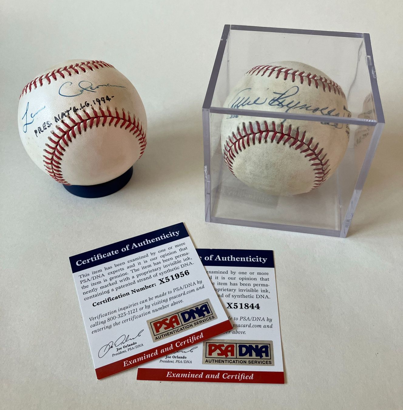 Palloni: 2 signed baseballs, ex. Joe L. Brown collection – Usato da Uster venduto da TricottetCollection