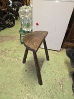 Antiker Französischer Dreibein Hocker / Melkstuhl (D1)