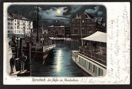 Rorschach , der Hafen im Mondschein , gel. 1900