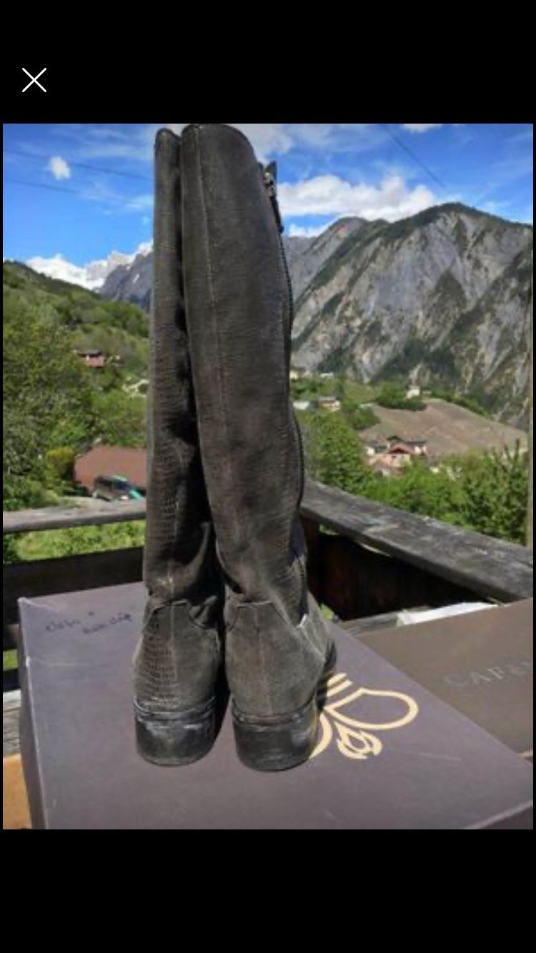 Scarpe da donna: Bottes en cuir grises type crocodile / 38 – Usato da Evionnaz venduto da roh_l5yz 2