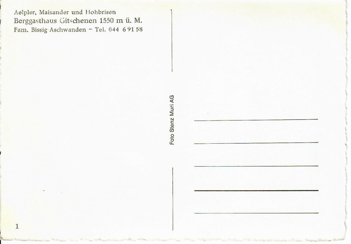 Cartoline postali: Berggasthaus Gitschenen – Usato da Hochdorf venduto da Ziegel-16 1
