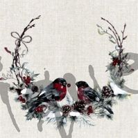 Serviette birds in wreath (1463) 2Stk.
