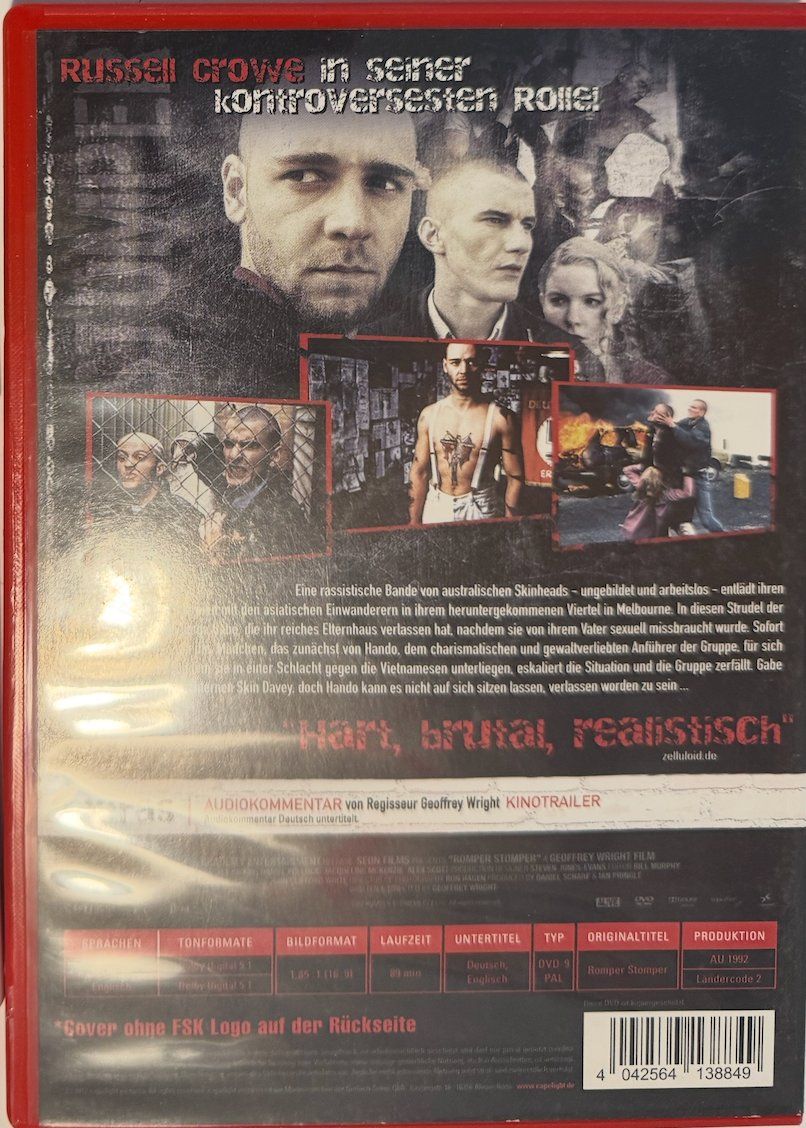 Tutti i DVDs: DVD ROMPER STOMPER - RUSSELL CROWE – Usato da Wisen venduto da gigisna 2