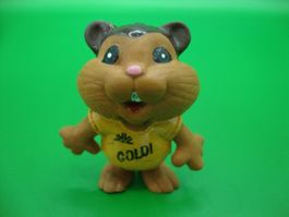 GOLDI HAMSTER WERBEFIGUR DUNKEL GELB CA 4CM COMMEZBANK 1985