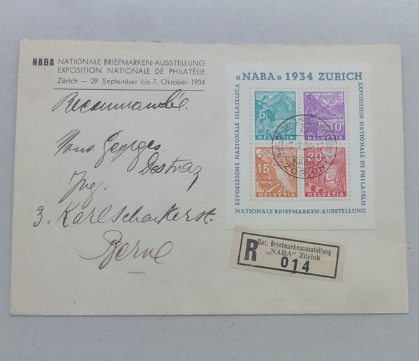 Tutti i francobolli: NABA Block 1934 ++ Brief 7.X.1934 – Usato da Walkringen venduto da Casablanca777
