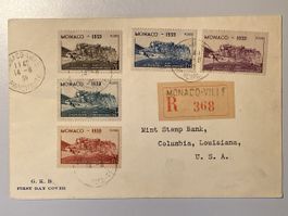 Monaco 1939 Briefumschlag to US