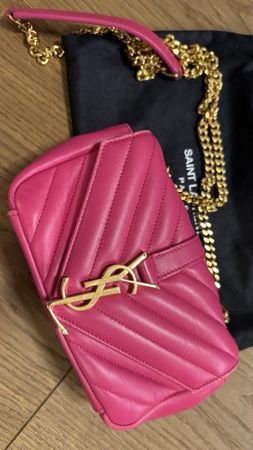 Saint Laurent Mini LouLou Chain Bag - Hot Pink, Excellent