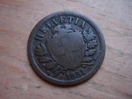 (W5) 2 Rappen 1851