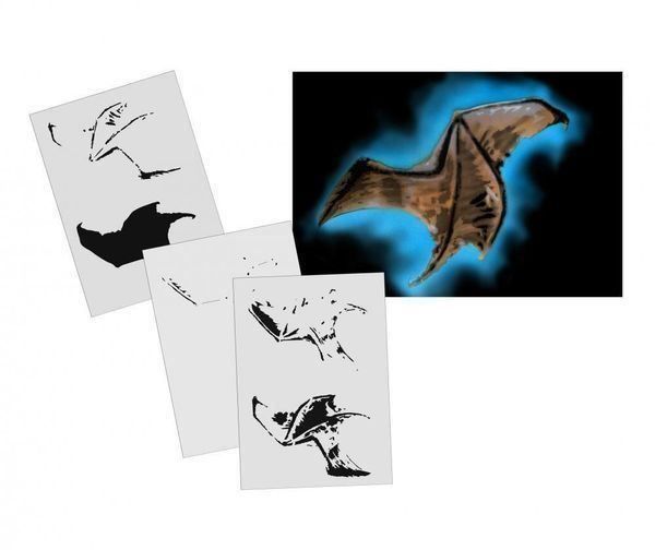 Sciablone: SALE => Step by Step Airbrush-Schablone Flügel – Nuovo e nell'imballaggio originale da Zürich venduto da airbrush-and-more