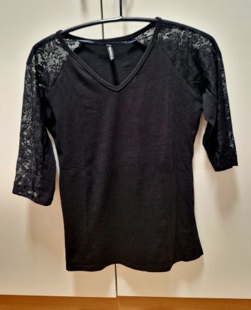 3/4tel-Shirt, Spitzenärmeln, Top, Oberteil, Pullover, Pulli