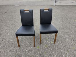 2er Set Stühle Lederoptik Holzbeine modern guter Zustand 