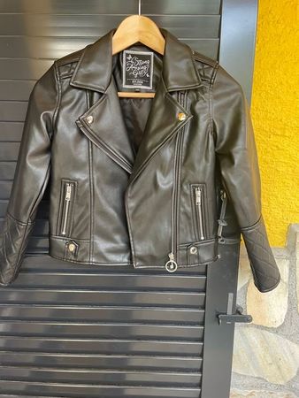 Mädchen Jacke Leder optik NEU 140 ungetragen schwarz